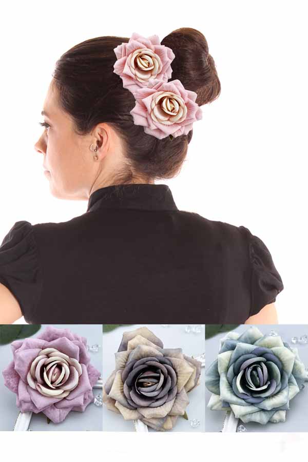 Große Rose Haarblüte rockabilly Blumen Haarspange Brosche Hairclip