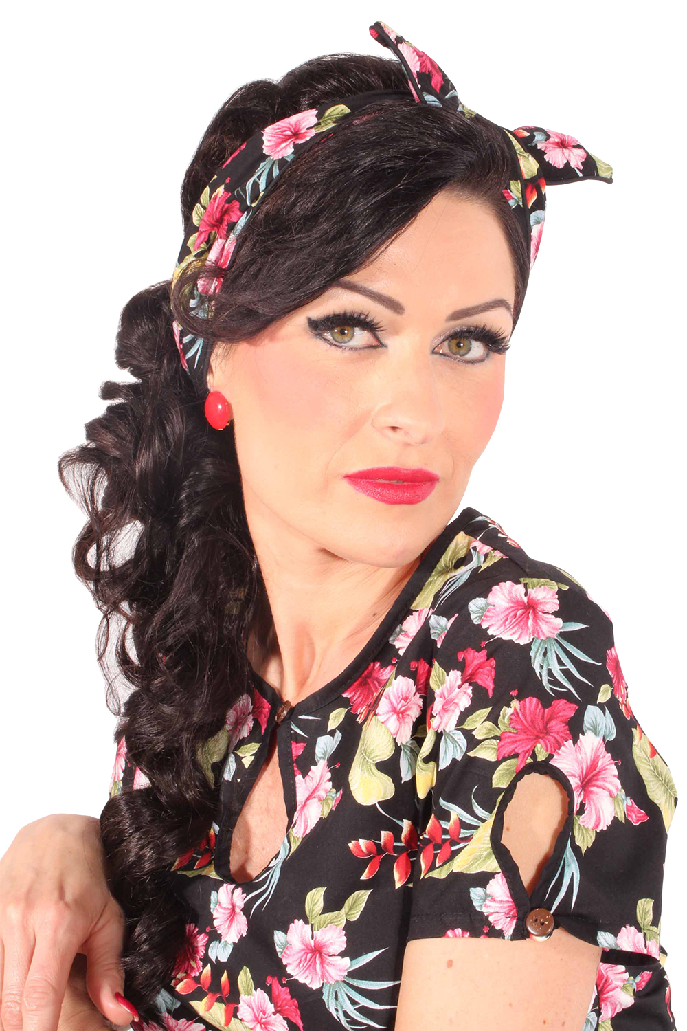 Hibiskus Rockabilly Haarreif Pin Up Hawaiibluten Frisuren Haarband