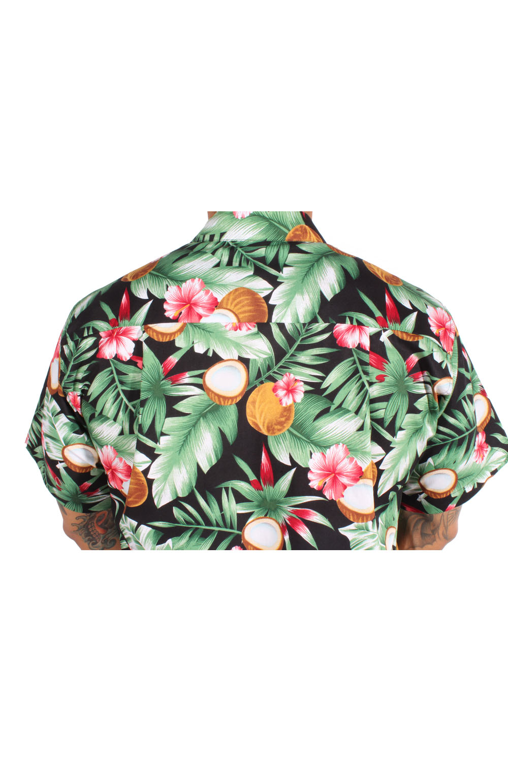 retro Hawaii Hibiskus Palmen rockabilly Hawaiihemd Shirt geblümt gelb