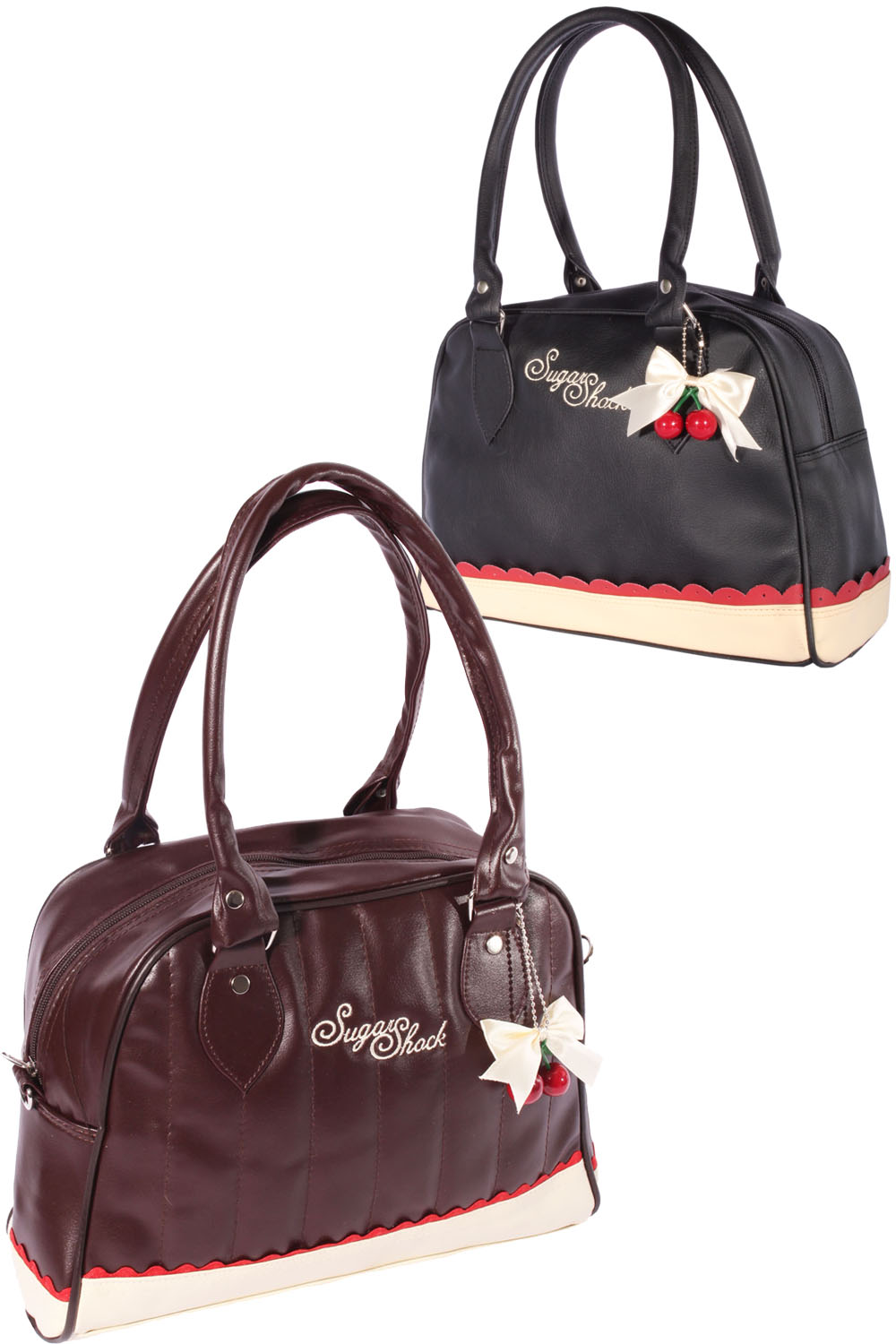 Budapester Rüschen Cherry Bow rockabilly Bowling Handtasche Tasche