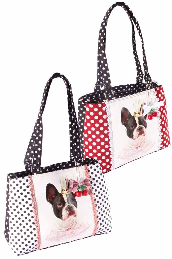 französische Bulldogge Polka Dots Handtasche Hunde Bulldog Tasche