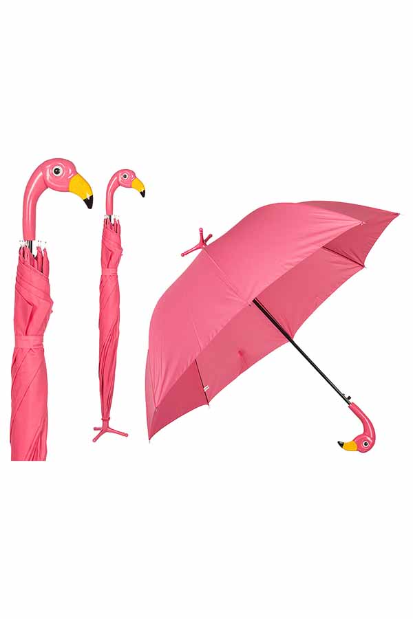Flamingo Regenschirm Stockschirm Geschenk Standschirm pink mit Fuß