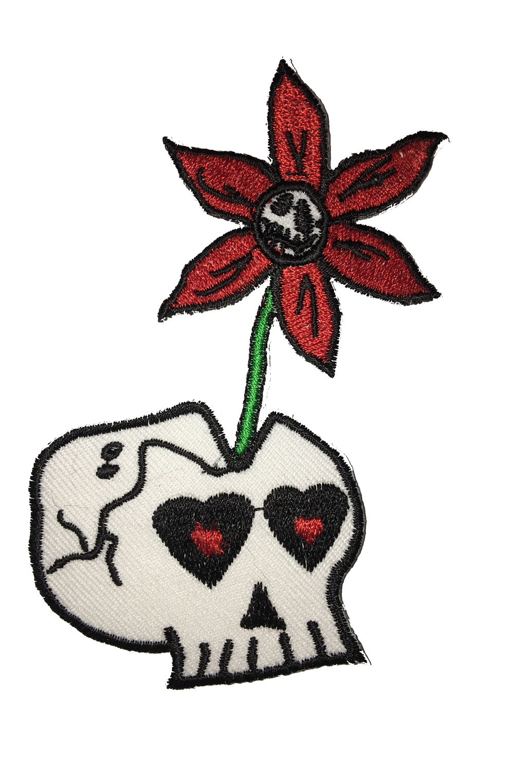 Flower Skull punk rock Totenkopf Blumen Rockabilly Patch Aufnäher