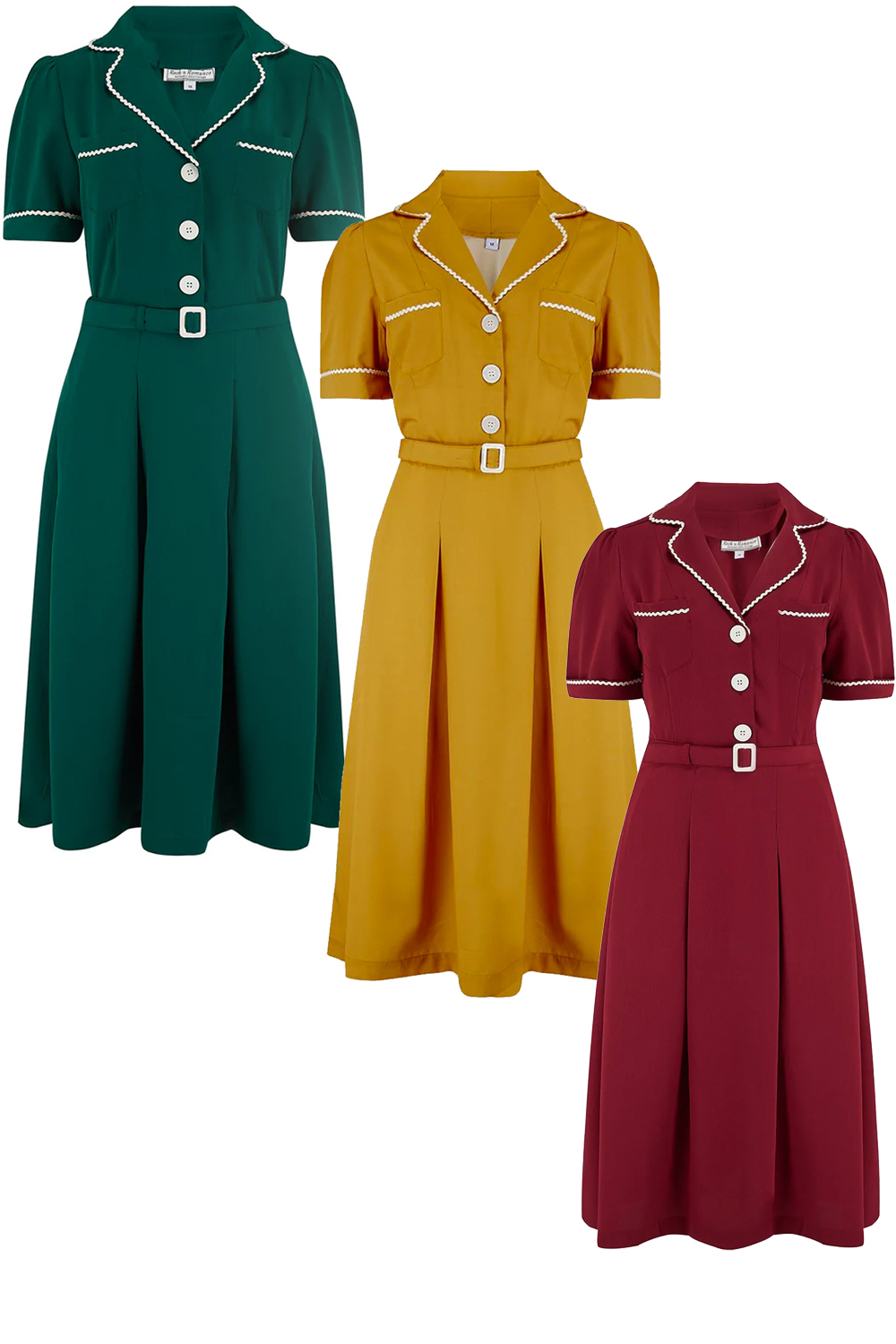 40er Jahre retro Hemdblusenkleid Vintage style Kleid