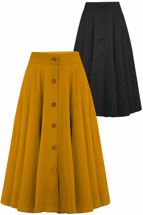 RocknRomance 50er rockabilly retro Knopfleiste Swing Rock Tellerrock